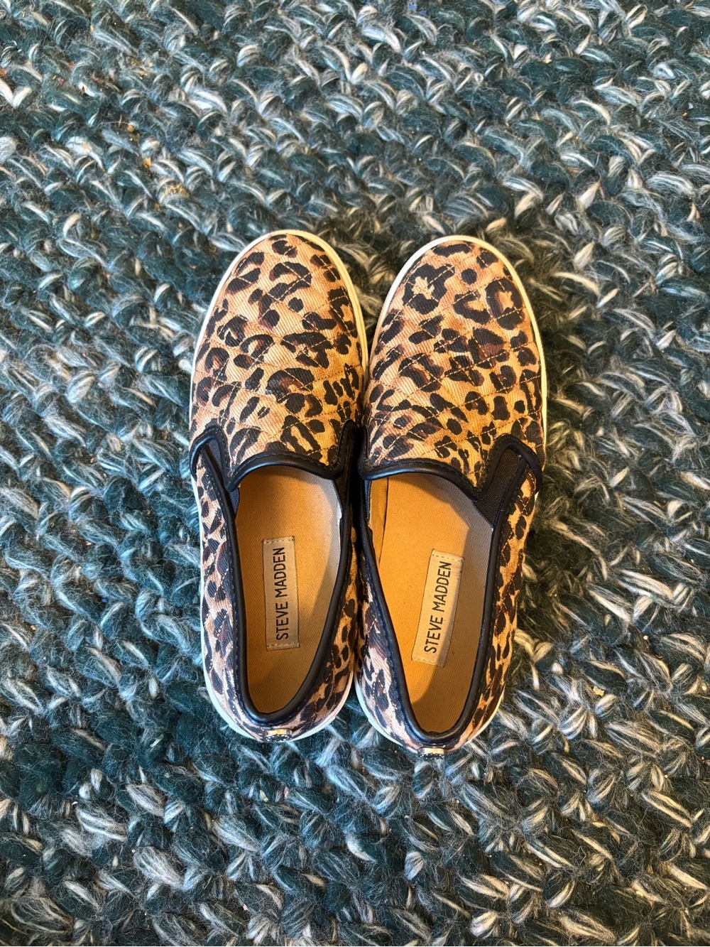 steve madden quilted cheetah print slip on sneakers